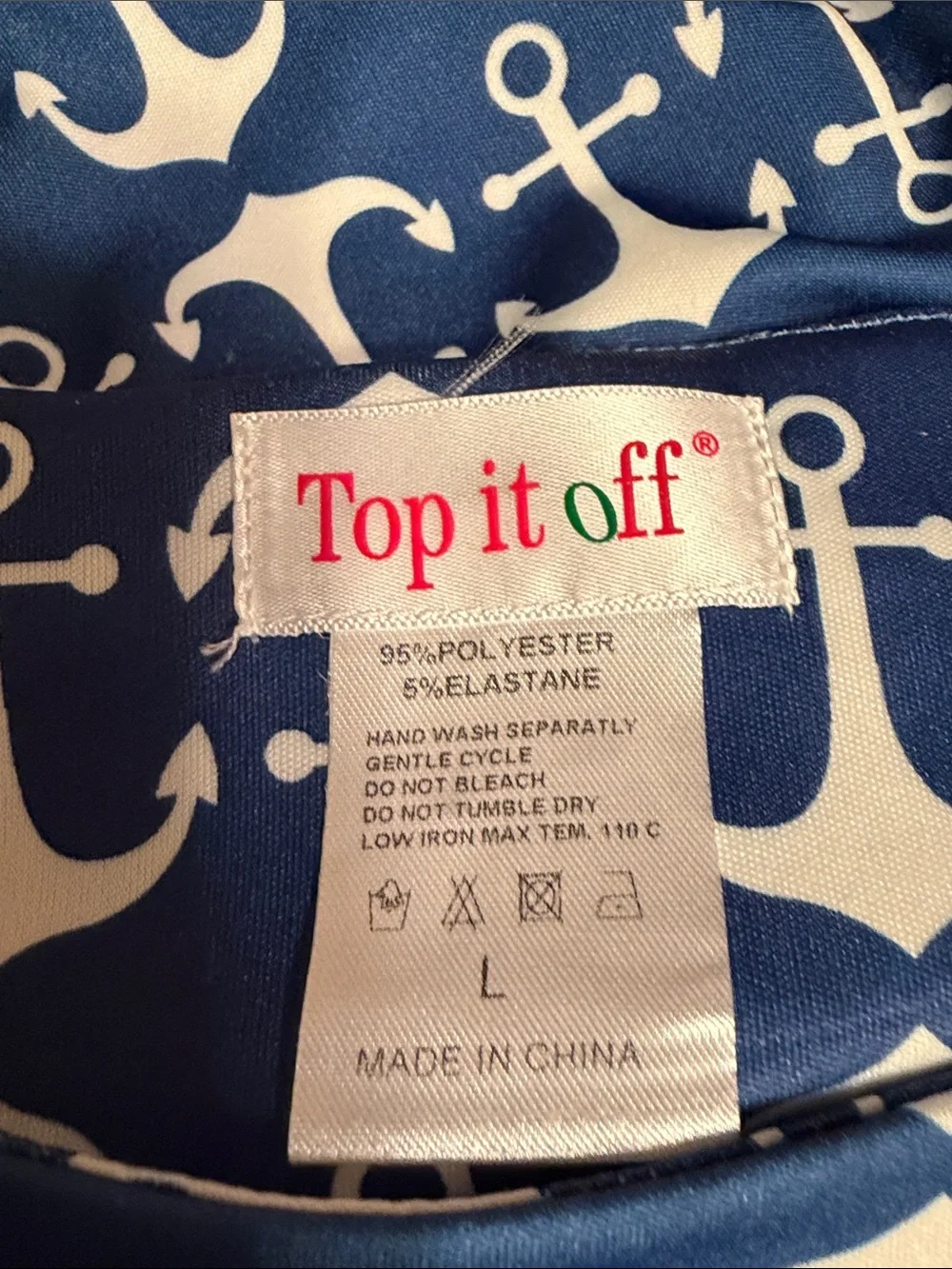 Sleeveless Navy Anchor Print Mini Dress - Picture 3 of 3